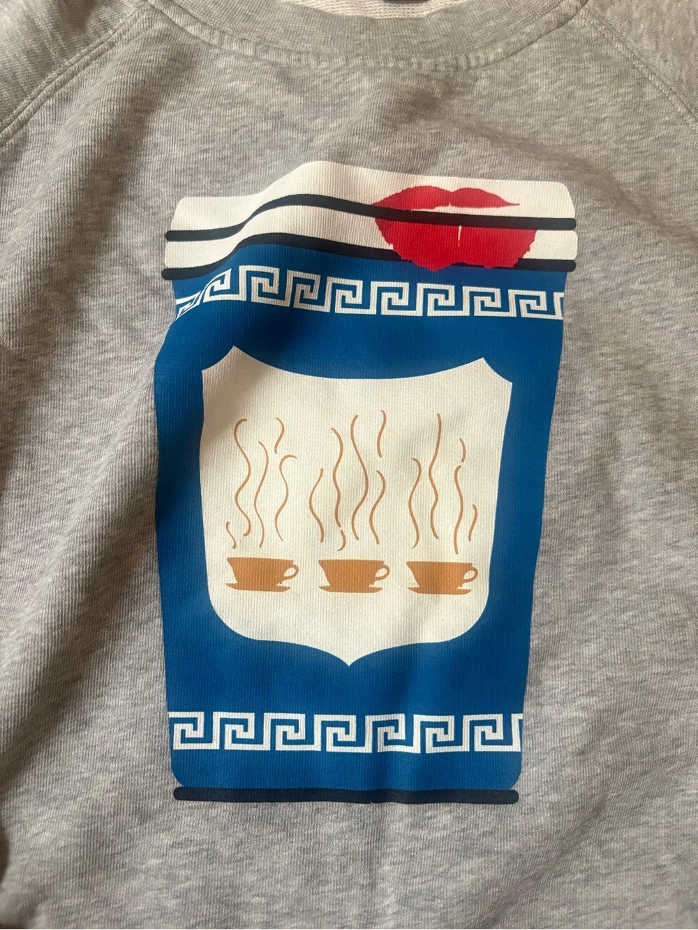 kate spade Gray Crewneck Sweatshirt with Blue and Red Graphic